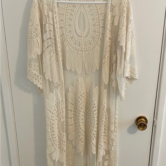 Rebellion Other - SALE 3/$20 Cream embroidered beach coverup